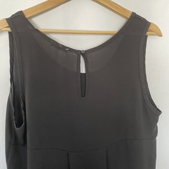 Anthropologie Pleione Black Sleeveless High-Low Hem Blouse L lightweight top - Picture 8 of 9